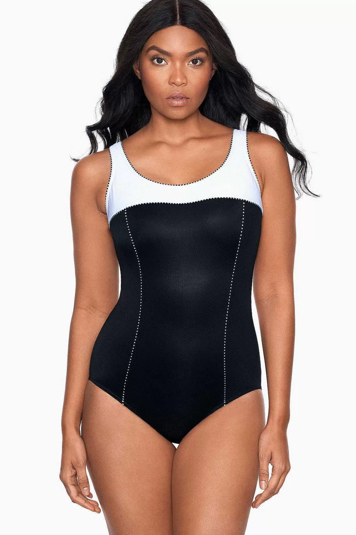 Miraclesuit Een Stuk<Colorblock Touche Badpak Uit Een Stuk, Dd-Cup Zwart Wit