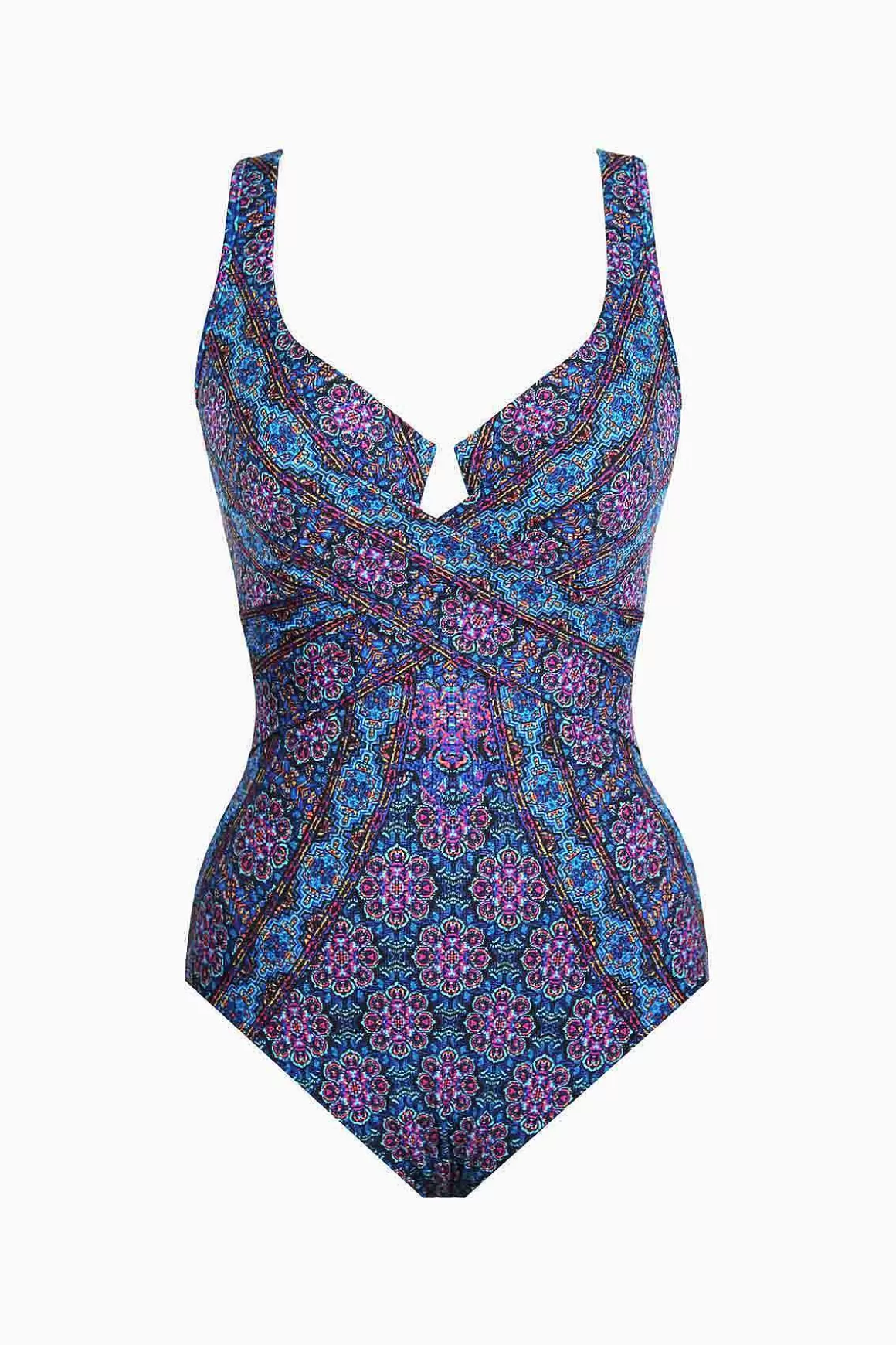 Miraclesuit Een Stuk<Danube Bleu Criss Cross Escape Zwempak Uit Een Stuk Multi