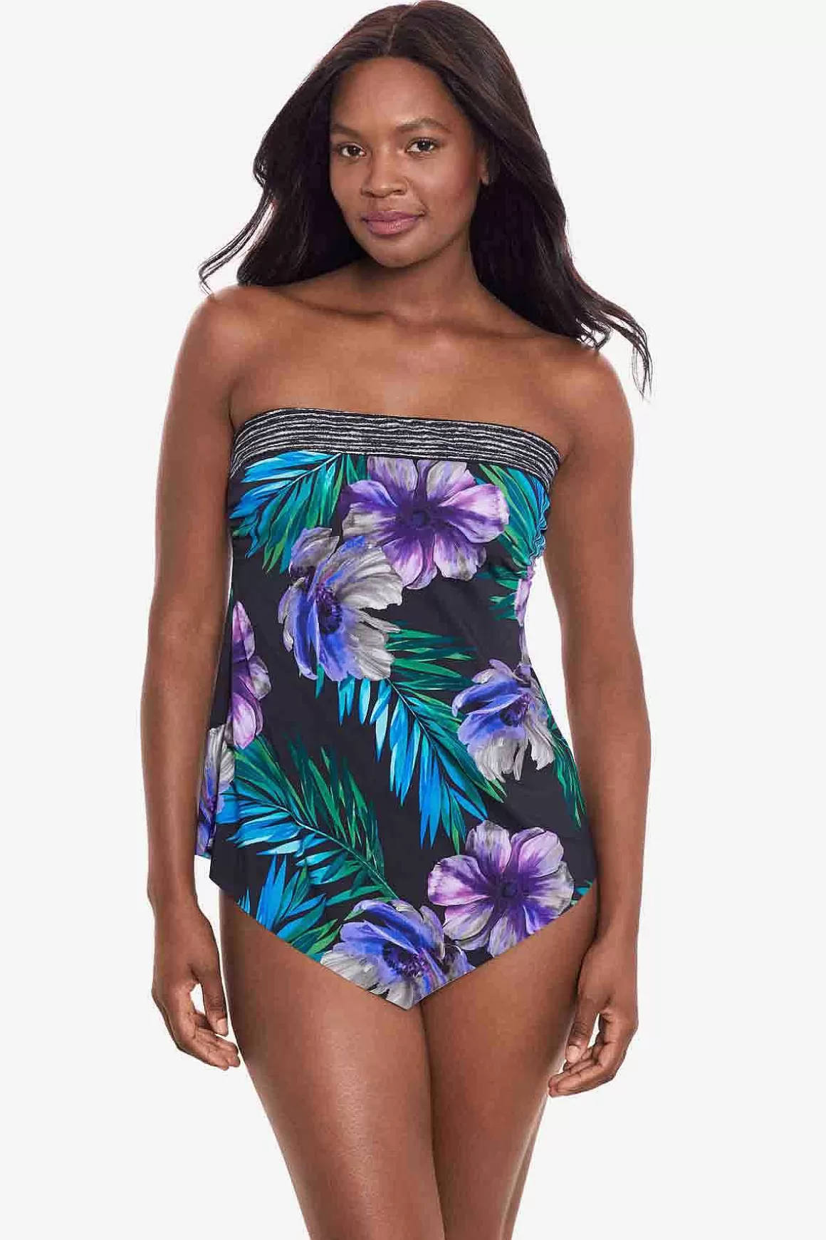 Miraclesuit Tankini-Topjes<Flora Aura Hankini-Tankinitop Zwart/Multi