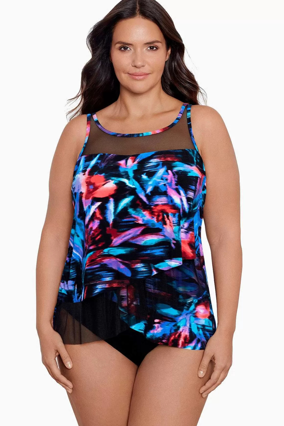 Miraclesuit Tankini-Topjes<Grote Maat Fuego Floral Mirage Tankinitop Zwart/Multi