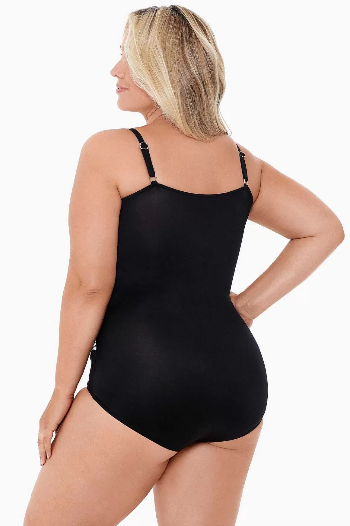 Miraclesuit Een Stuk<Grote Maat Sub Rosa Sanibel Zwempak Uit Een Stuk Zwart Wit