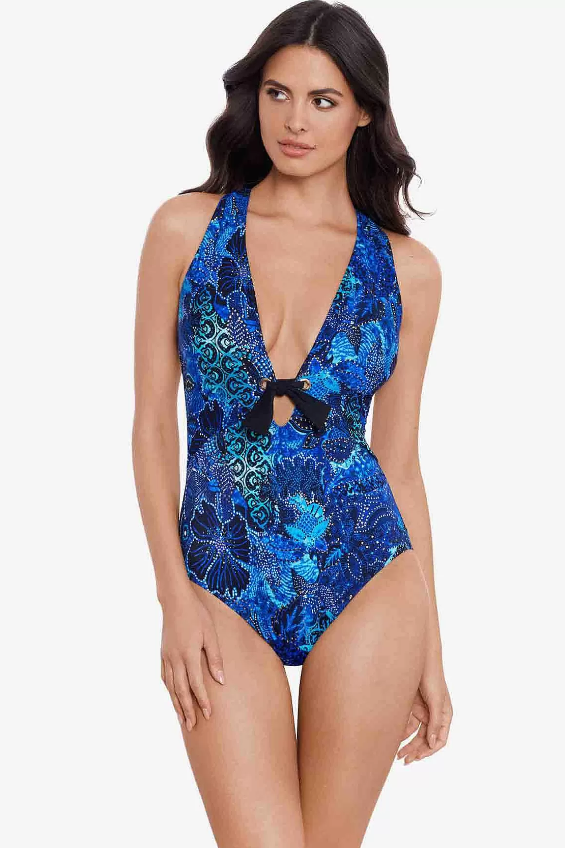 Miraclesuit Een Stuk<Juwelen In Het Nile Halle Badpak Uit Een Stuk Blauw/Multi