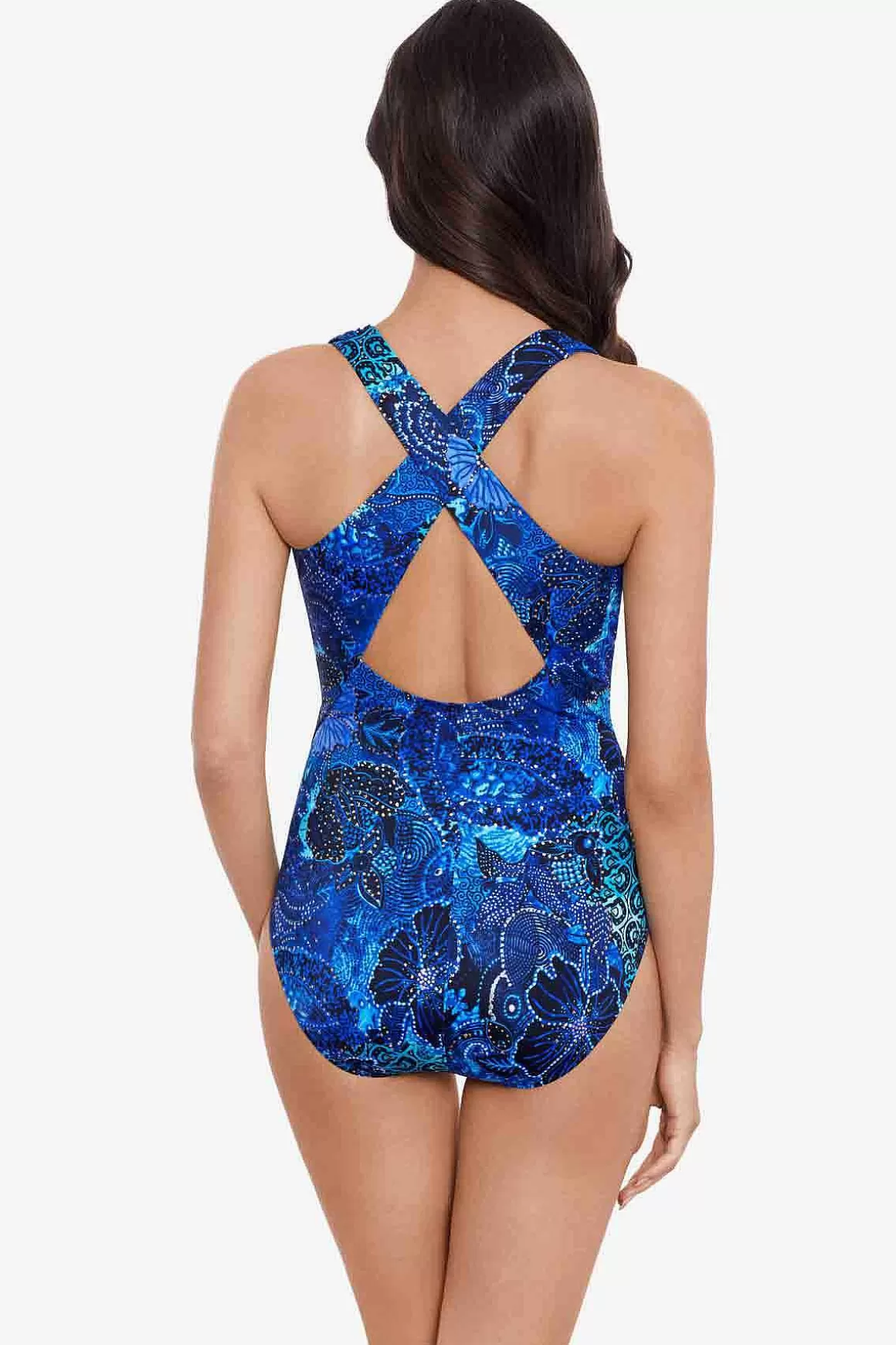 Miraclesuit Een Stuk<Juwelen In Het Nile Halle Badpak Uit Een Stuk Blauw/Multi