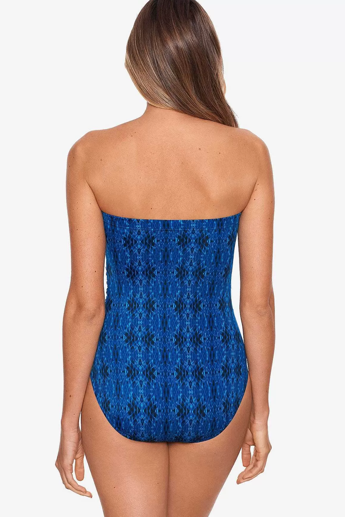Miraclesuit Bandeau<Lang Torso Cascada Avanti Bandeau Badpak Uit Een Stuk Blauw/Multi