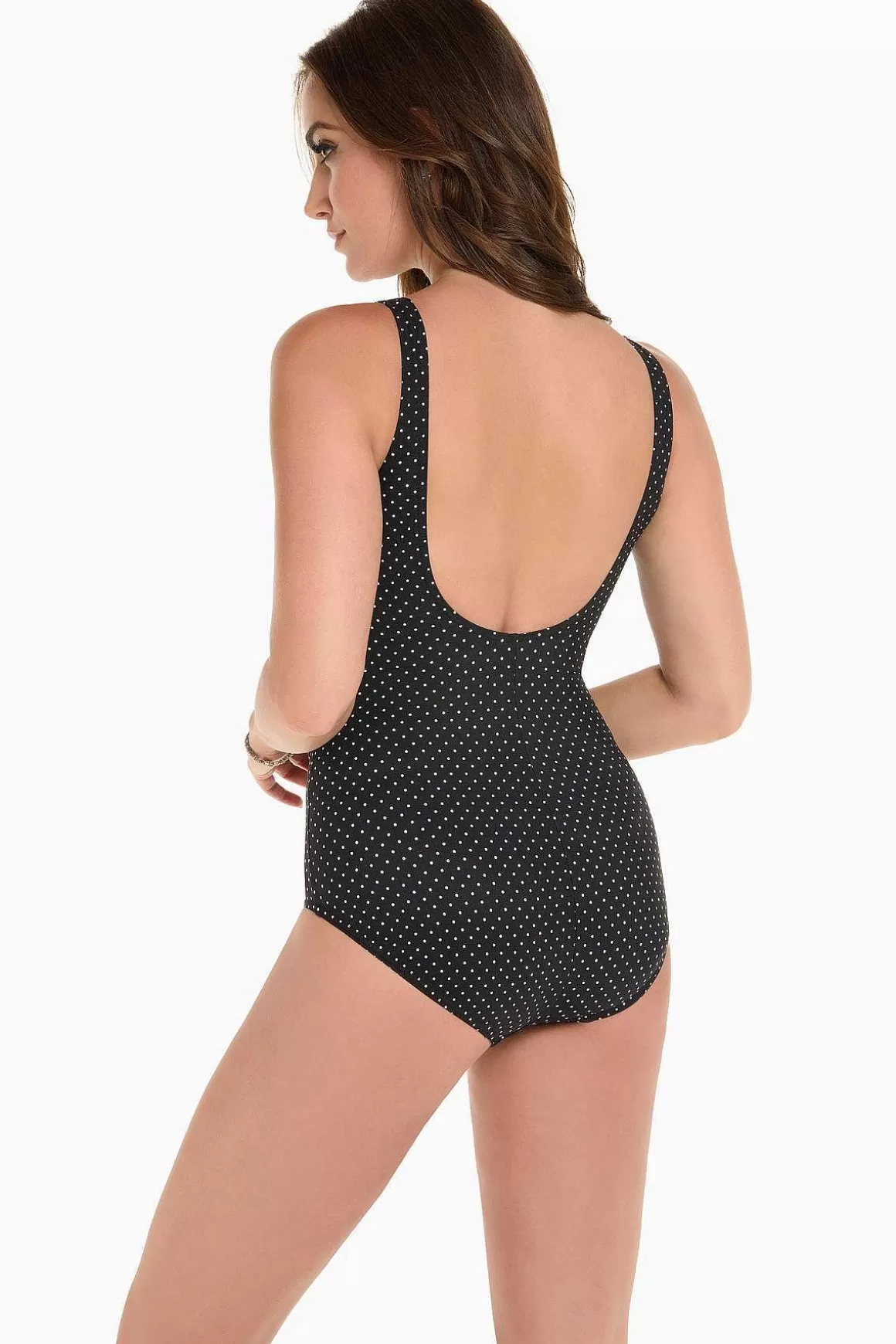 Miraclesuit Een Stuk<Pin Point Oceanus Eendelig Badpak Dd-Cup Zwart Wit