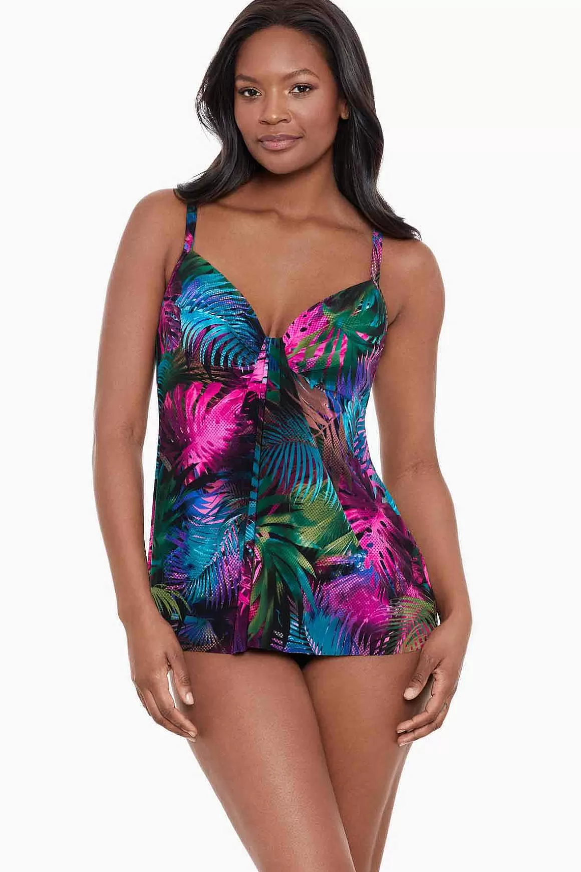 Miraclesuit Tankini-Topjes<Pixel Palmas Marina Tankinitopje Zwart/Multi