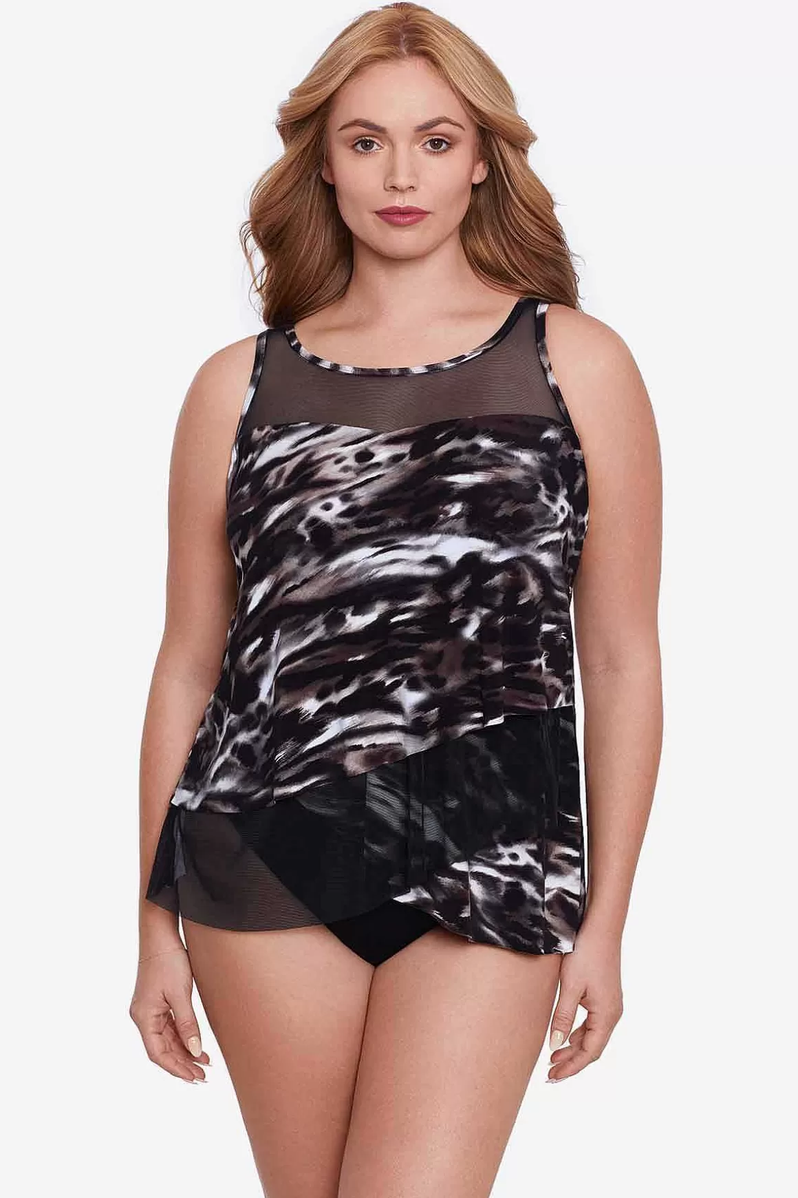 Miraclesuit Tankini-Topjes<Plus Size Tempest Mirage Tankinitop Zwart Bruin