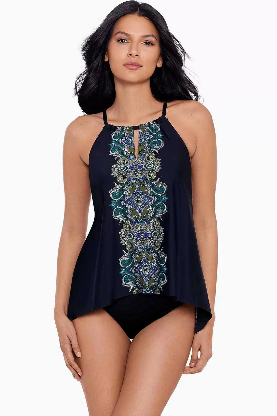 Miraclesuit Tankini-Topjes<Precioso Peephole Tankinitop Dd-Cup Zwart/Multi