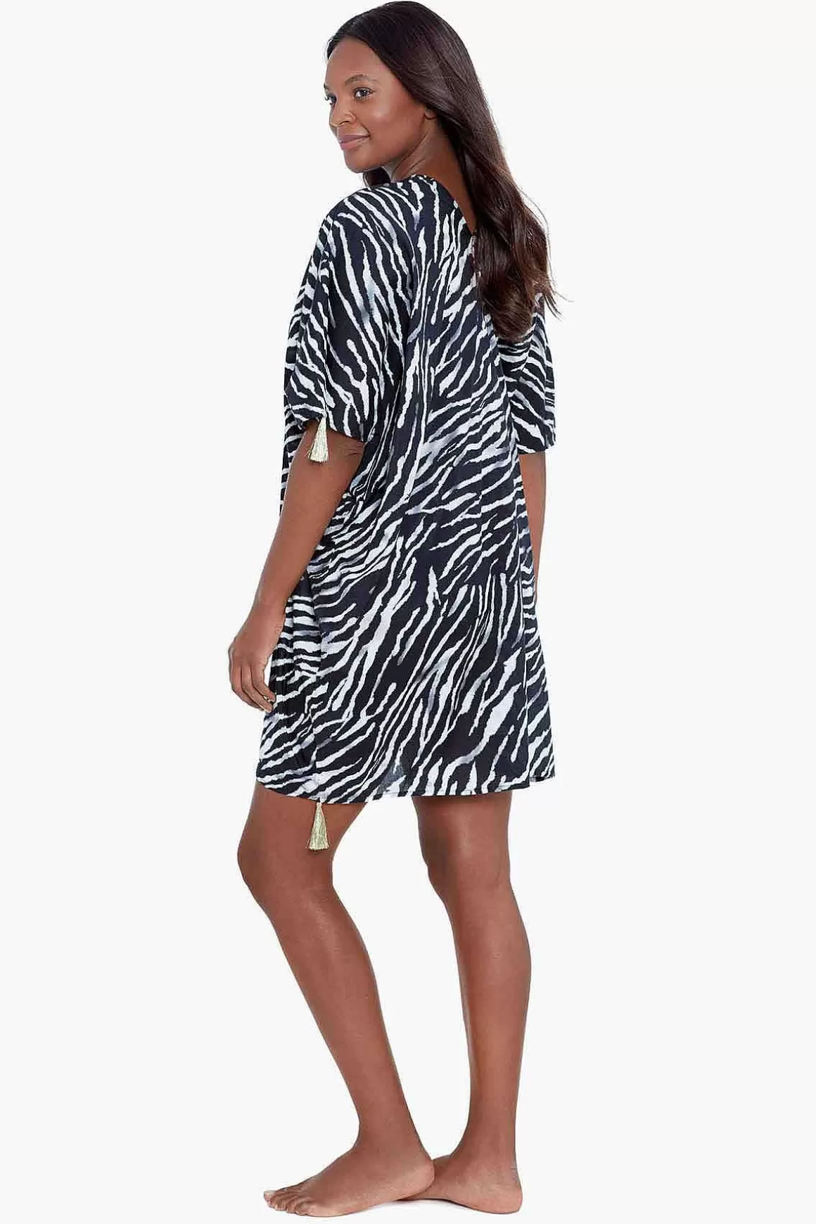 Miraclesuit Cover-Ups<Tigre Sombre Caftan Zwembedekking Zwart Wit