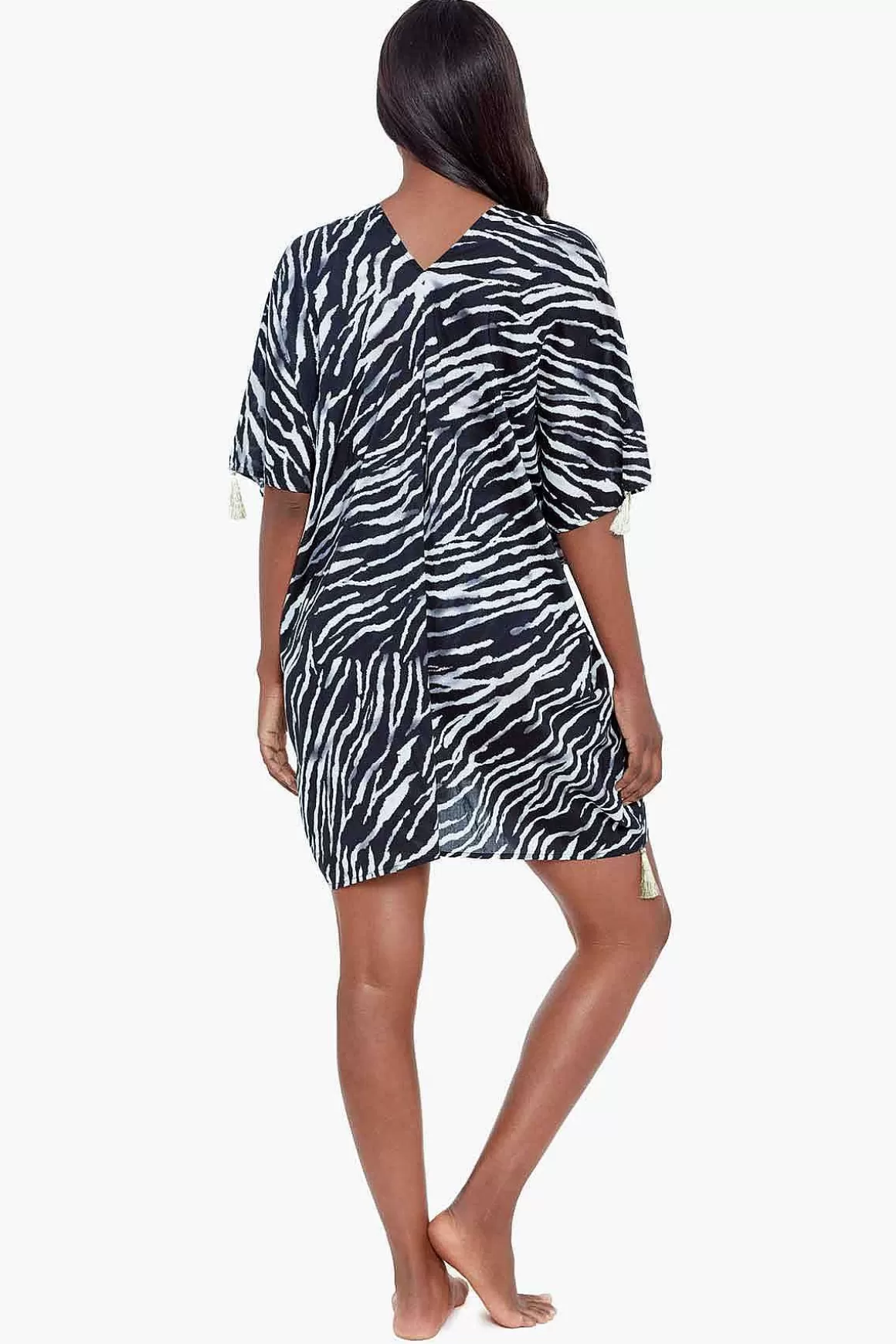 Miraclesuit Cover-Ups<Tigre Sombre Caftan Zwembedekking Zwart Wit