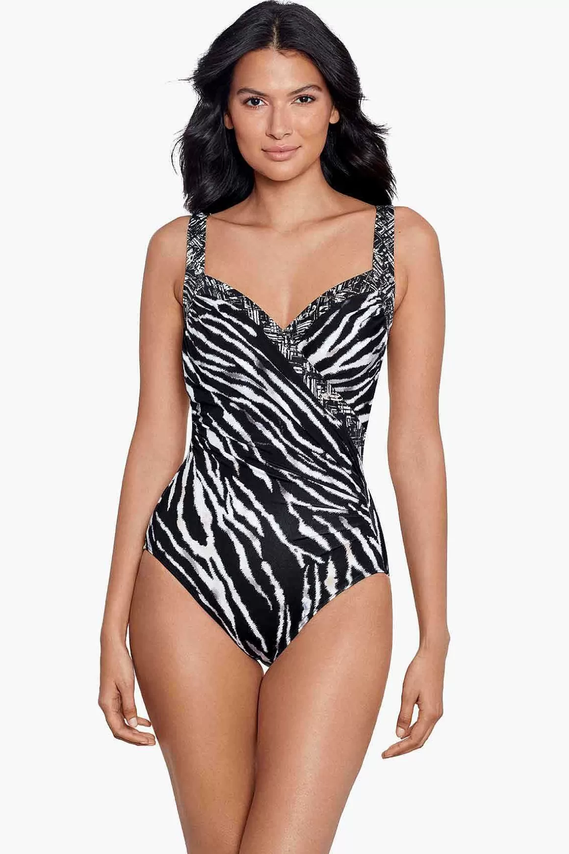 Miraclesuit Een Stuk<Tigre Sombre Sanibel Zwempak Uit Een Stuk Zwart Wit